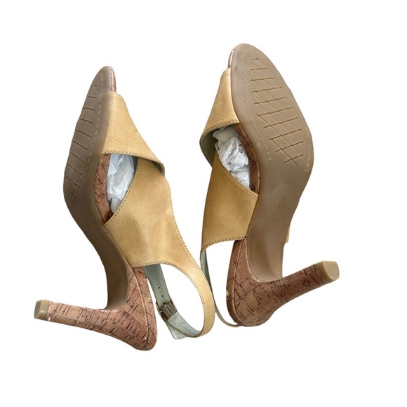 Rialto women’s slingback open toe, cork print Heel shoe, size 7 1/2M - Picture 4 of 5